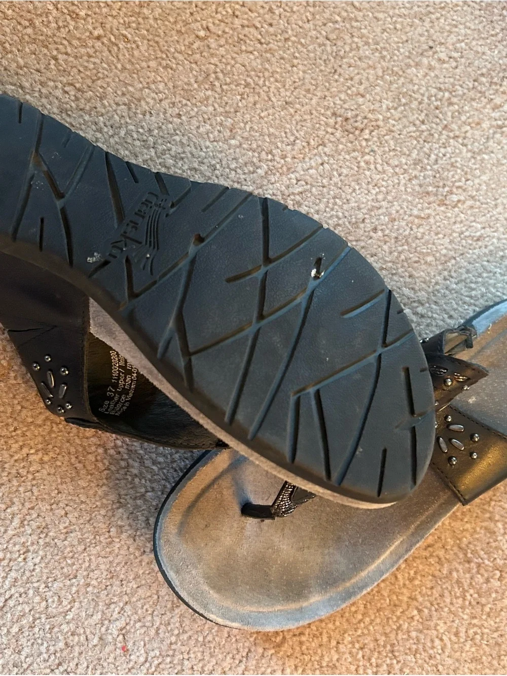 Dansko Black Studded Thong Sandals